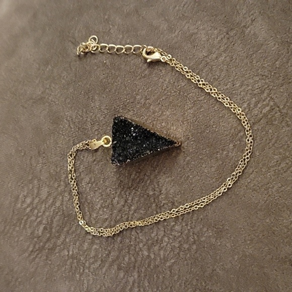 WESTERN Two Sided Druzy Arrow Pendant Chain Necklace - Picture 2 of 6